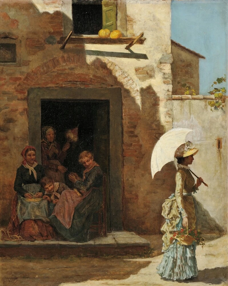 Eduard Niczky - Donna con parasole